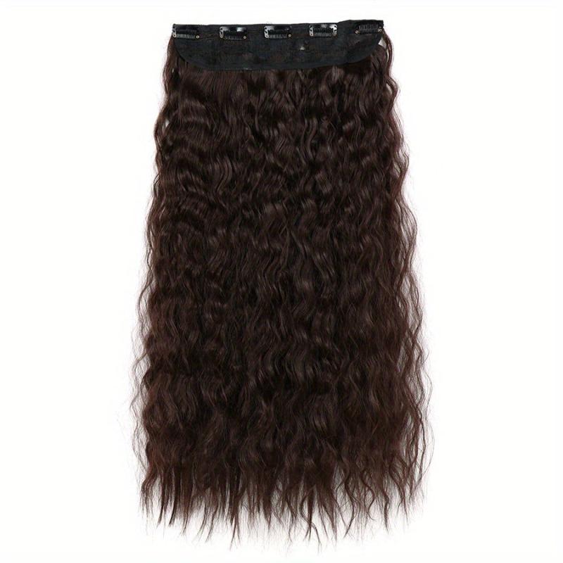 55 88 cm Long Corn Wavy Hair Extensions Synthetic Fiber 5 Clips In Hairpieces