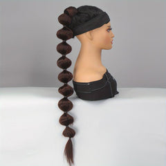 Long Lantern Bubble Ponytail Extensions Y2K Natural Synthetic Fiber