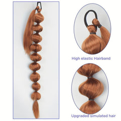 Long Lantern Bubble Ponytail Extensions Y2K Natural Synthetic Fiber