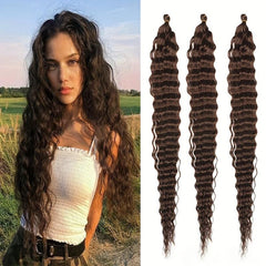 76 2 Cm Deep Wave Twist Crochet Hair Extensions Synthetic Crochet Braid Hair