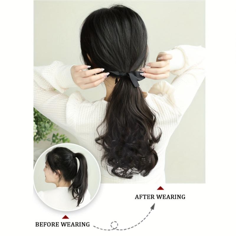 72 cm Long Wavy Ponytail Extensions Clip In Hair Extensions Women Natural Look