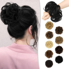 Messy Bun Hair Piece 100 Human Hair Synthetic Fiber Updo Hair Pieces