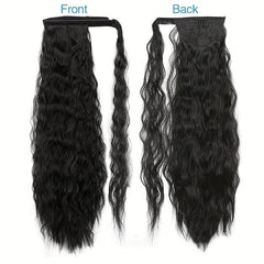 Long Water Wave Ponytail Extension For Women 60-96 Cm Dark