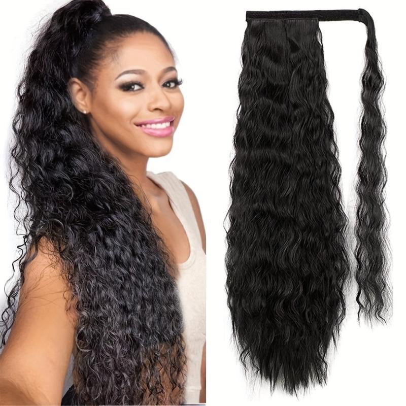 Long Water Wave Ponytail Extension For Women 60-96 Cm Dark