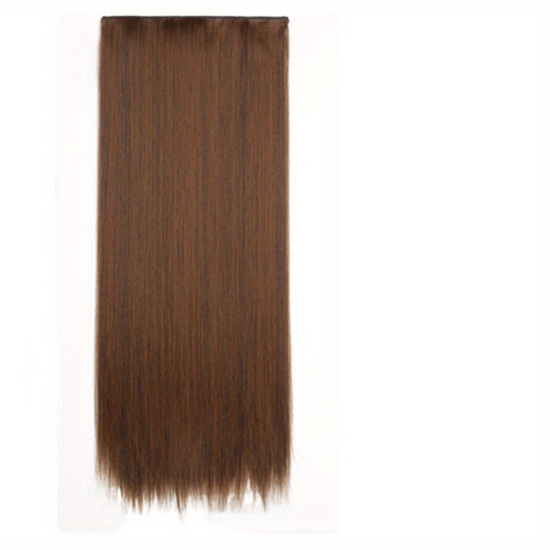 66 cm Long Straight Hair Extensions 5 Clips Synthetic Fiber Hair Pieces