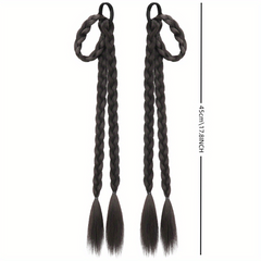 Braided Ponytail Rubber Band Synthetic Ear Double Ponytail Boxing Braids
