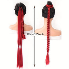 28cm Long Braid Ponytail Extensions 160g Synthetic Hair Pieces