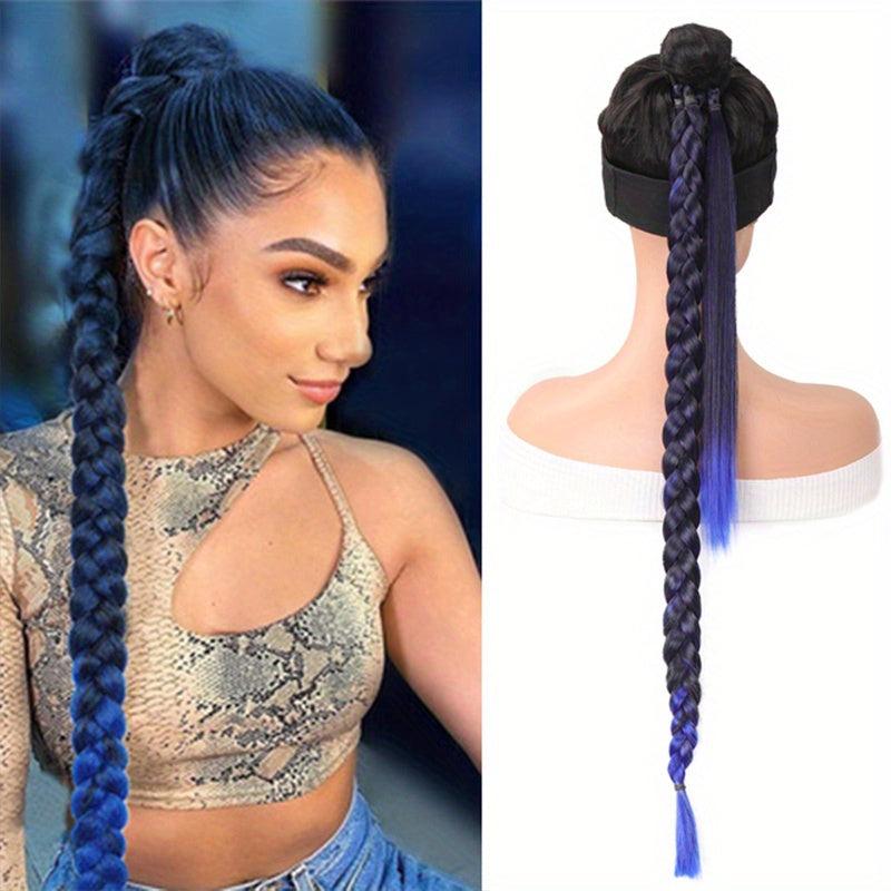 28cm Long Braid Ponytail Extensions 160g Synthetic Hair Pieces