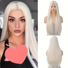 Women's Medium Length Straight Hair Three Gradient Wig Ombre Brown