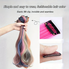 50 8 Cm Colored Long Wavy Hair Extensions Y2K Highlight Hair Pieces