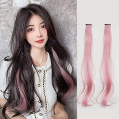 50 8 Cm Colored Long Wavy Hair Extensions Y2K Highlight Hair Pieces