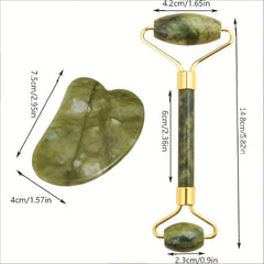 Jade Roller & Gua Sha Set for Face Massage