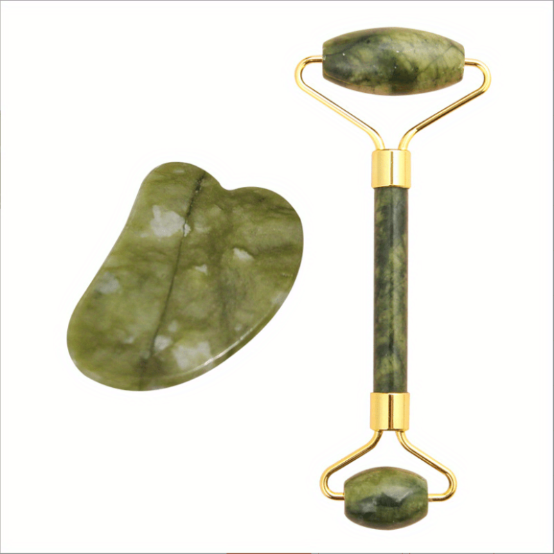 Jade Roller & Gua Sha Set for Face Massage