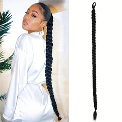 Long Twists Braids Ponytail Extensions Synthetic Braids Hair Tie