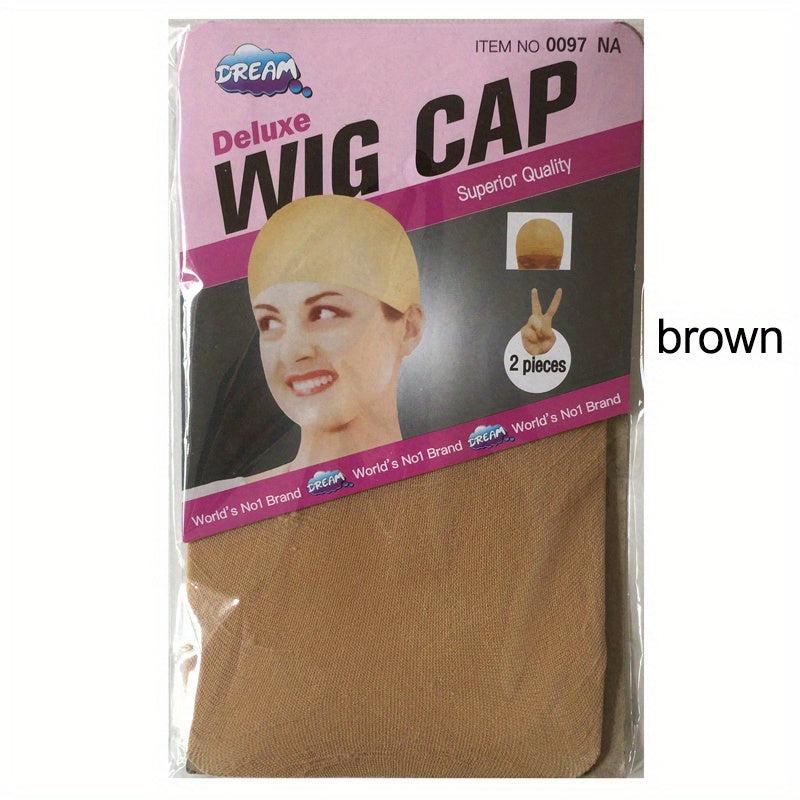 2 Pack Wig Cap Hair Net Stockings Stretch Mesh Cap for Making Wigs