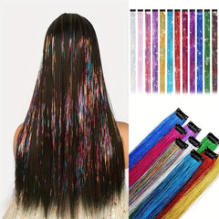45 72 Cm Colorful Hair Tinsel Party Highlight Hair Extensions Synthetic