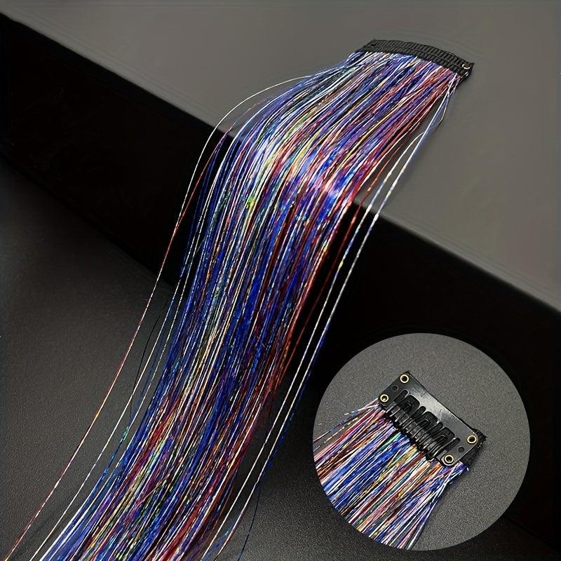 45 72 Cm Colorful Hair Tinsel Party Highlight Hair Extensions Synthetic