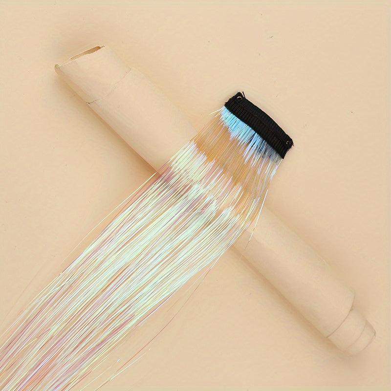 45 72 Cm Colorful Hair Tinsel Party Highlight Hair Extensions Synthetic