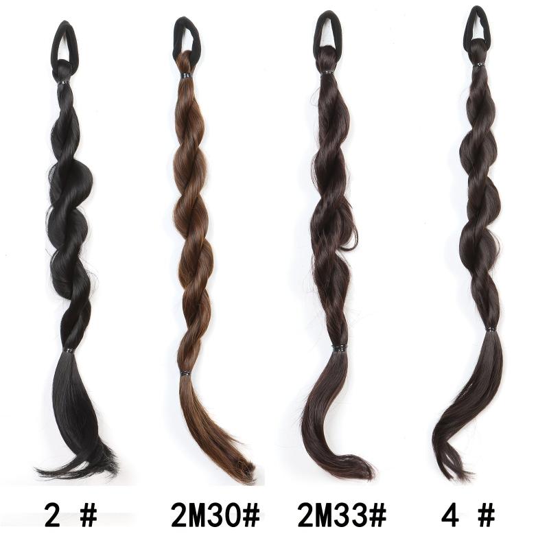 Synthetic Bubble Twist Ponytail Wig Women Hair Side Braid Hairpiece