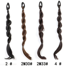 Synthetic Bubble Twist Ponytail Wig Women Hair Side Braid Hairpiece