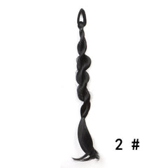 Synthetic Bubble Twist Ponytail Wig Women Hair Side Braid Hairpiece
