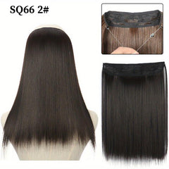 16 Inch Platinum Blonde Straight Hair Extensions Invisible Line Synthetic