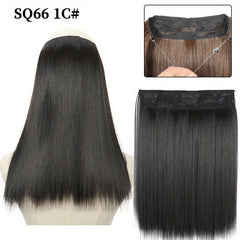 16 Inch Platinum Blonde Straight Hair Extensions Invisible Line Synthetic