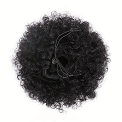 Synthetic Afro Puff Ponytail Extension Clip On Kinky Drawstring Curly Hair Bun