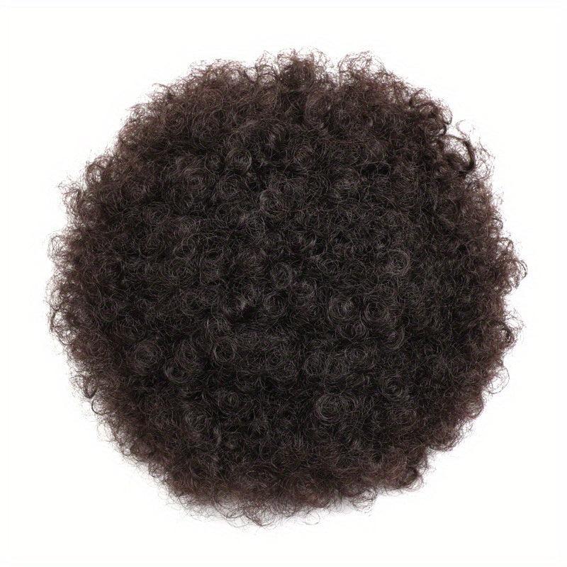 Synthetic Afro Puff Ponytail Extension Clip On Kinky Drawstring Curly Hair Bun