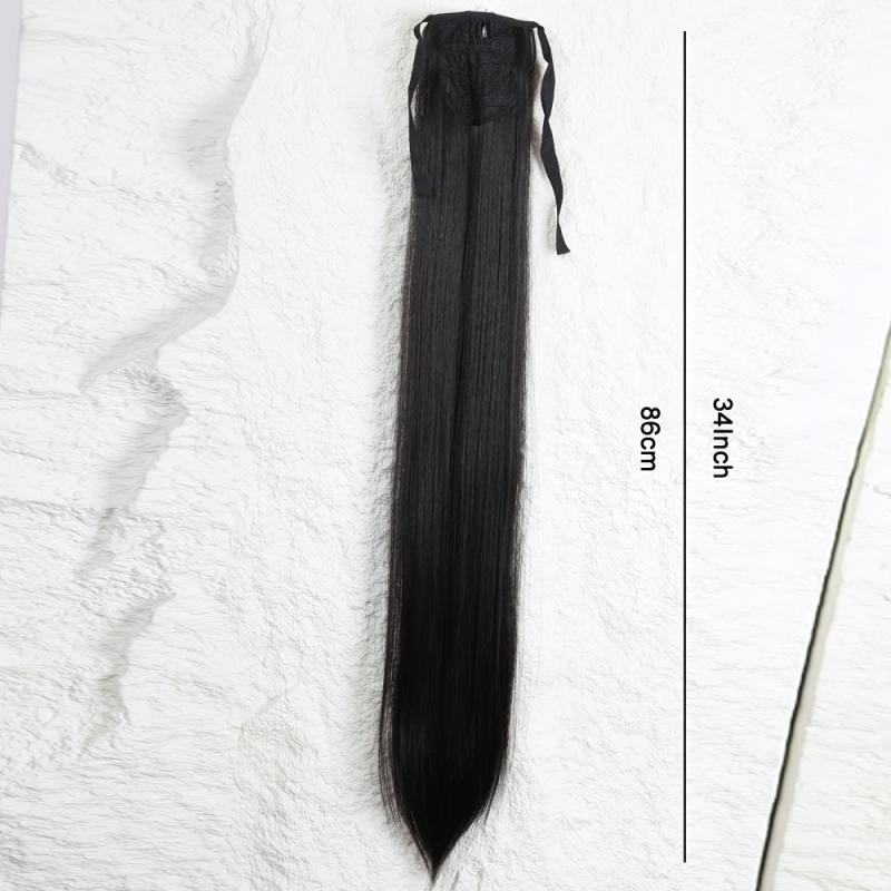 Long Straight Ponytail Extensions Synthetic Clip In Hair Extensions