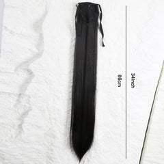 Long Straight Ponytail Extensions Synthetic Clip In Hair Extensions