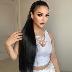 Long Straight Ponytail Extensions Synthetic Clip In Hair Extensions