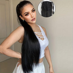 Long Straight Ponytail Extensions Synthetic Clip In Hair Extensions