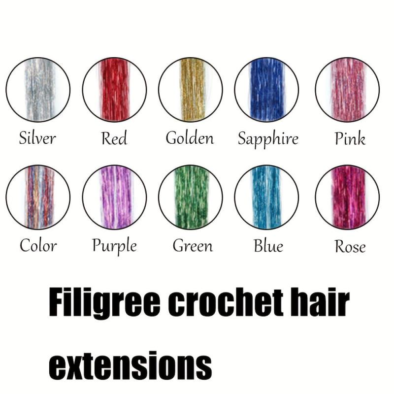 Y2K Hair Metal Glitter Wig Set 76 Cm Fairy Hair Extensions for Women