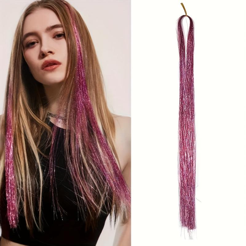 Y2K Hair Metal Glitter Wig Set 76 Cm Fairy Hair Extensions for Women