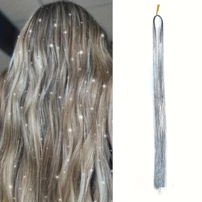 Y2K Hair Metal Glitter Wig Set 76 Cm Fairy Hair Extensions for Women