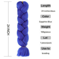 60 96 Cm Monochromatic Long Synthetic Fiber Dreadlocks Hair