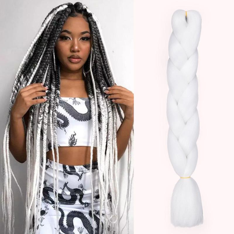 60 96 Cm Monochromatic Long Synthetic Fiber Dreadlocks Hair