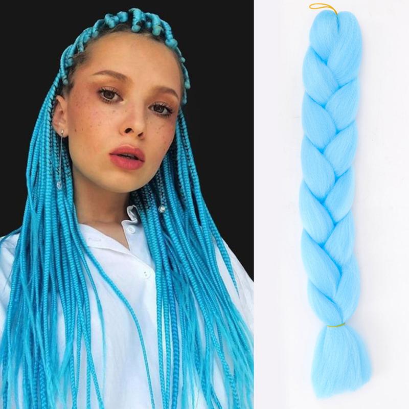 60 96 Cm Monochromatic Long Synthetic Fiber Dreadlocks Hair