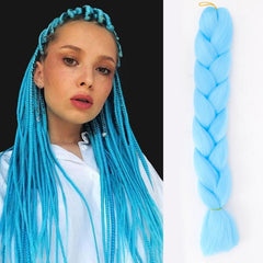 60 96 Cm Monochromatic Long Synthetic Fiber Dreadlocks Hair