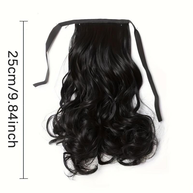 Curly Wavy Ponytail Extensions with Ribbon Tie for Daily Use