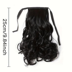 Curly Wavy Ponytail Extensions with Ribbon Tie for Daily Use