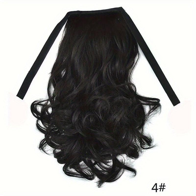 Curly Wavy Ponytail Extensions with Ribbon Tie for Daily Use