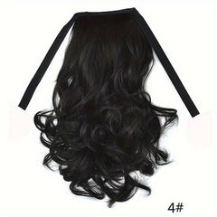 Curly Wavy Ponytail Extensions with Ribbon Tie for Daily Use