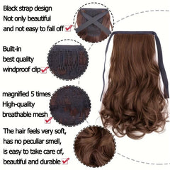 Curly Wavy Ponytail Extensions with Ribbon Tie for Daily Use