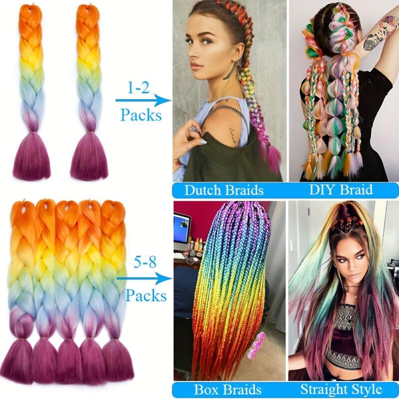 Pure Ombre Jumbo Box Braids Hair Extension Synthetic Crochet Braids