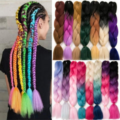 Pure Ombre Jumbo Box Braids Hair Extension Synthetic Crochet Braids