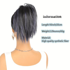 Messy Short Ponytail Extensions Synthetic Clip In Hair Extensions