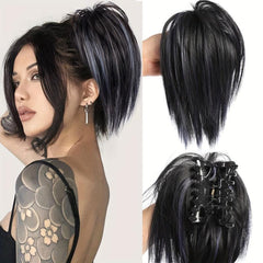 Messy Short Ponytail Extensions Synthetic Clip In Hair Extensions