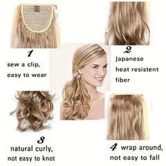 Long Wave Ponytail Extension Wavy Synthetic Hairpiece For Women